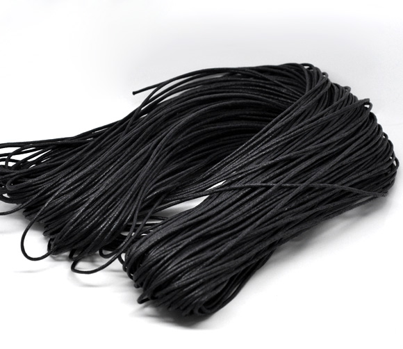 Picture of Cotton Wholesale Black Waxed Cotton Necklace Cord 2mm, sold per packet of 80M
