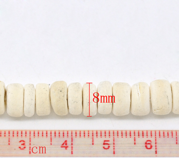 Picture of Nature Color Coconut Shell Rondelle Loose Beads 8mm 40cm, sold per packet of 4 strands