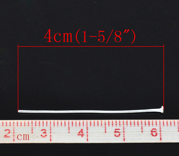 Изображение Разработанные Пины с Шляпкой 40x0.7mm Посеребренные прямой,проданные 300 шт