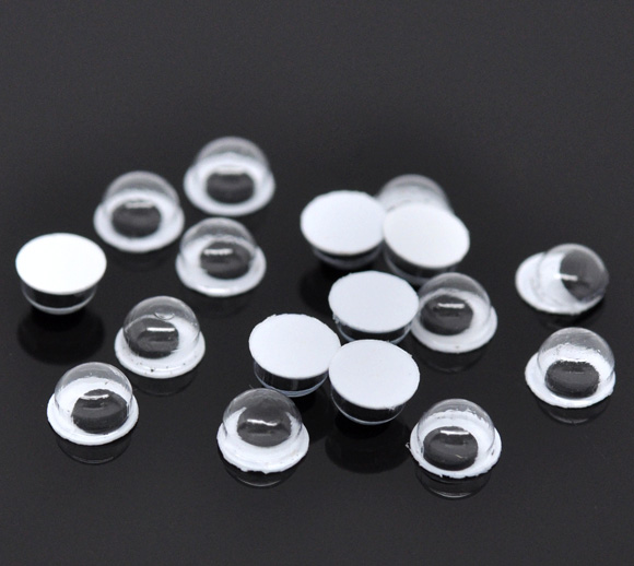 Picture of Plastic Toy Doll Making Craft Eyes Black & White 6mm(2/8") Dia, 2000 PCs