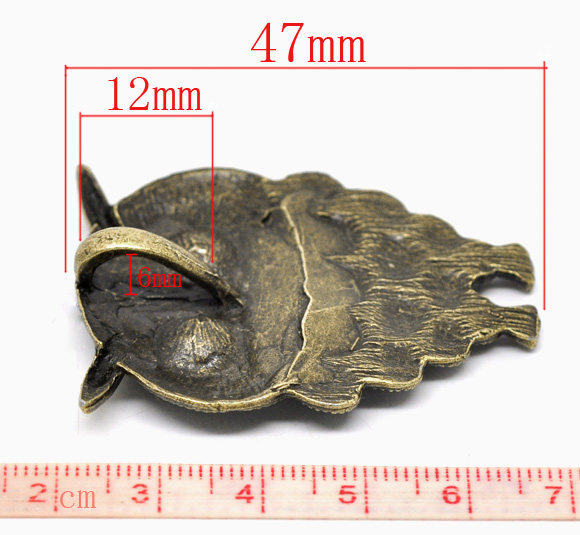 Imagen de Colgantes Aleación del Metal Del Zinc de Búho Tono Bronce Rhinestone ss7 Rhinestone 4.7cm x 3.5cm, 5 Unidades