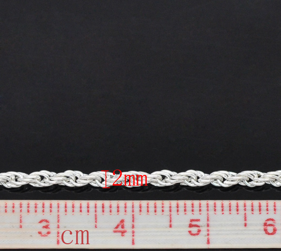 Image de Chaîne Maille Torsade en Fer Argenté 3x2mm, 10 M