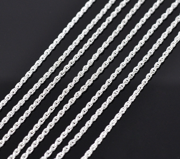 Image de Chaîne Maille Torsade en Fer Argenté 3x2mm, 10 M