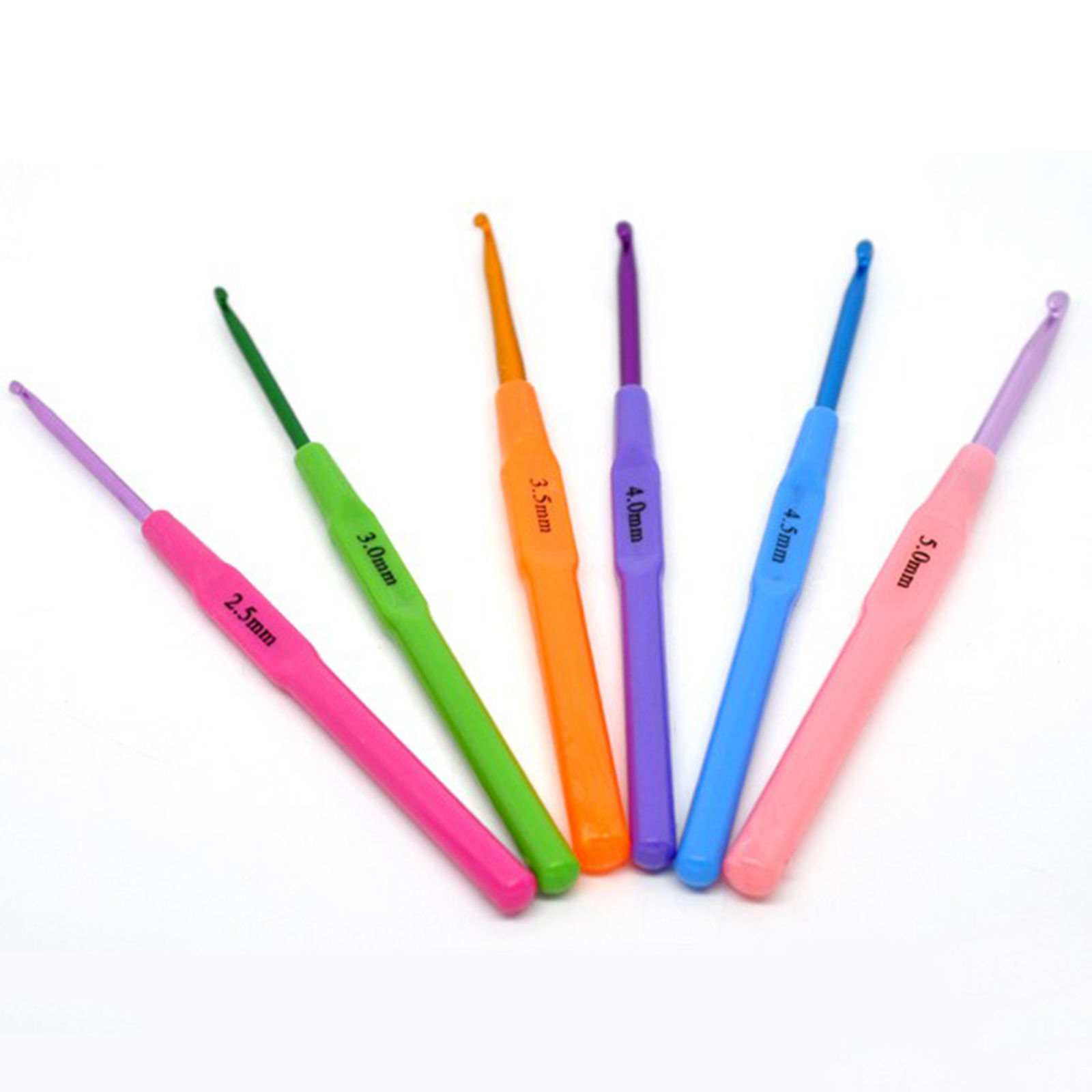Imagen de 12 Unidades 2.5mm - 5mm Aluminio + Plástico Ganchillo Al Azar Color Mezclado 14cm longitud