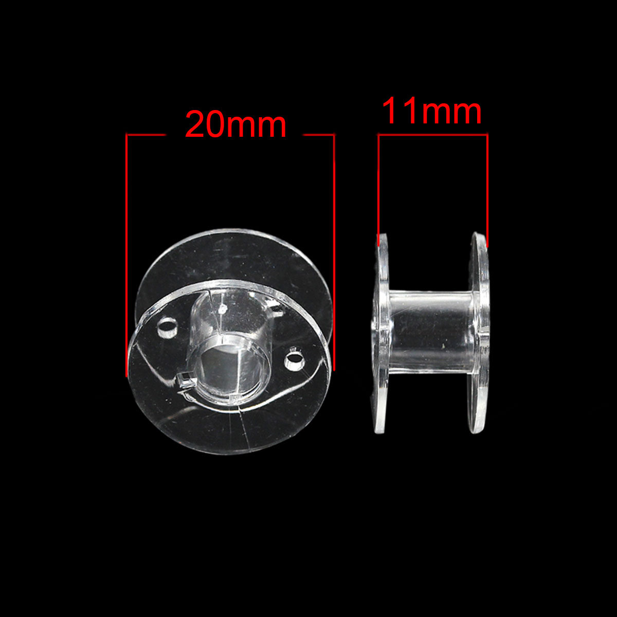 Imagen de Plástico Carretes de Bobina Transparente,20mm x 11mm 50 Unidades
