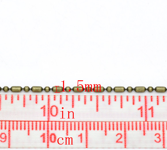 Изображение Фурнитуры Цепи из Шариков 1.5mm 10M Античная Бронза,проданные 1 шт