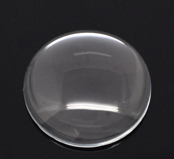 Bild von Transparent Glas Cabochons Glaskuppel Rund Klar 30mm D. Verkauft eine Packung mit 10 Stücke