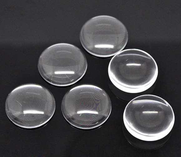 Bild von Transparent Glas Cabochons Glaskuppel Rund Klar 30mm D. Verkauft eine Packung mit 10 Stücke