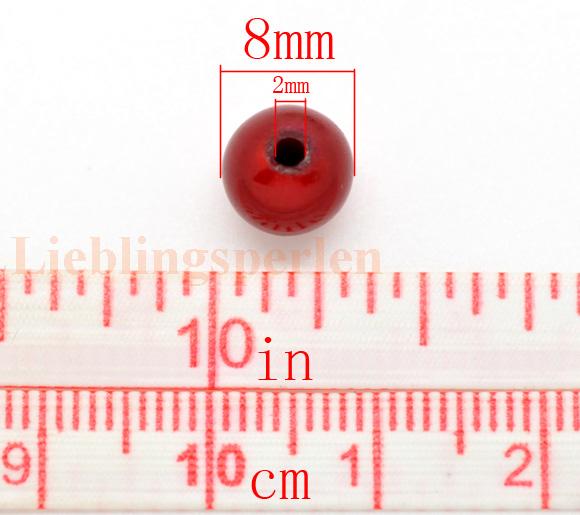 Bild von Acryl Miracle Illusion Perlen Rund zufällig gemischt Perliert ca 8mm D Loch:ca 2mm 300 Stück