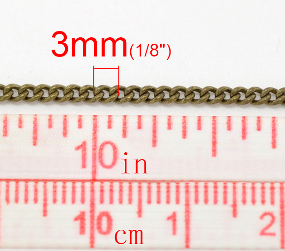 Bild von Eisen(Legierung) Geschlossen Panzerkette Kette Antik Bronze 3x2mm,5 Meter