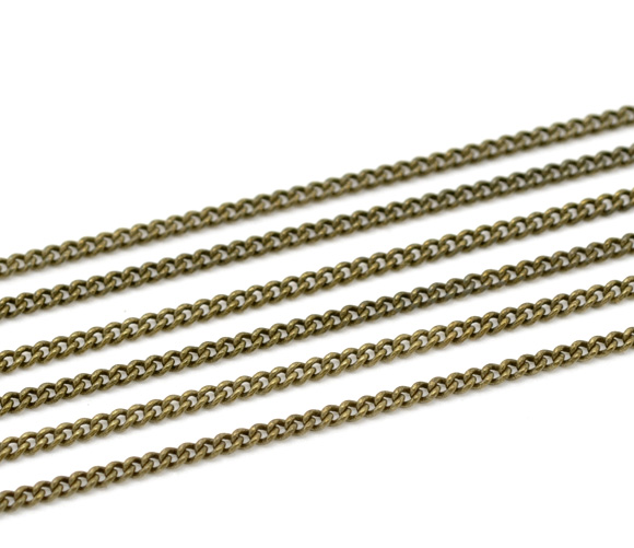 Bild von Eisen(Legierung) Geschlossen Panzerkette Kette Antik Bronze 3x2mm,5 Meter