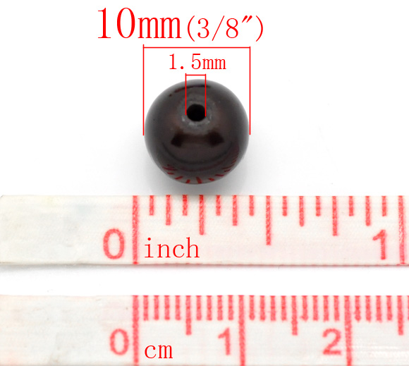 Imagen de Cuentas Chicle Plástico Ilusión Milagro Ronda,Al Azar Perla 10mm Diámetro, Agujero: acerca de 1.5mm, 100 Unidades