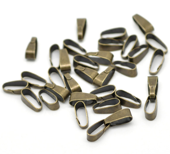 Picture of Iron Based Alloy Pendant Pinch Bails Clasps Antique Bronze 11mm x 4mm, 300 PCs