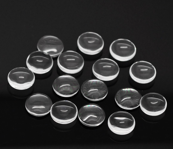 Bild von Transparent Glas Cabochons Glaskuppel Rund Klar 12mm. Verkauft eine Packung mit 100 Stücke