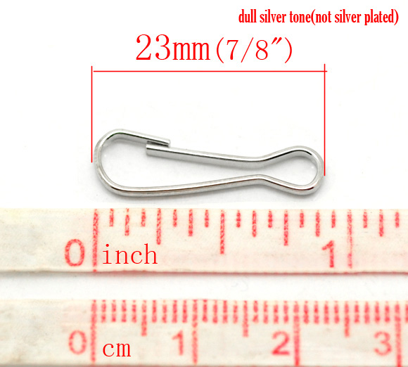 Изображение Держатели Клипы для ID Карты 23mm x 7mm Серебряный Тон,проданные 200 шт