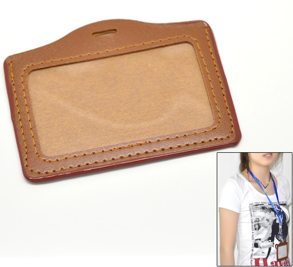 Изображение Держатели ID Карты 10.5cm x 8cm из Искусственной Кожи (подходит 10x6.5cm ) Горизонтальные Кофейные, Проданные 10 шт