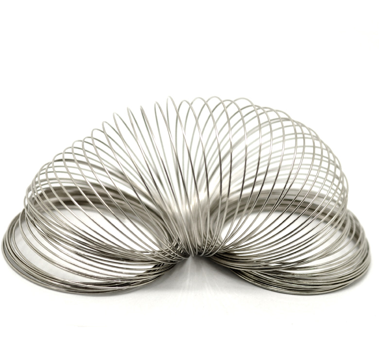 Picture of Silver Tone Memory Beading Wire for Bracelet 60mm-65mm Dia. sold per packet of 200 loops