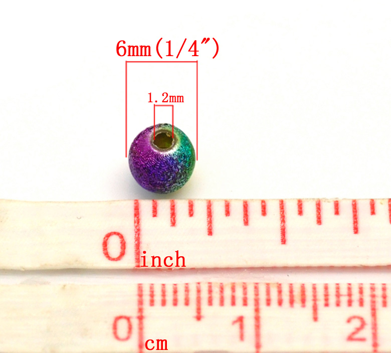 Picture of Acrylic Sparkledust Bubblegum Beads Ball Multicolor About 6mm Dia, Hole: Approx 1.2mm, 500 PCs