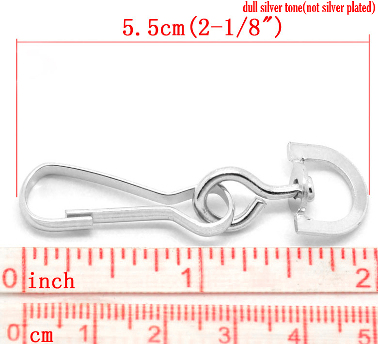 Picture of Iron Based Alloy Keychain & Keyring Calabash Silver Tone 55mm x 15mm, 20 PCs