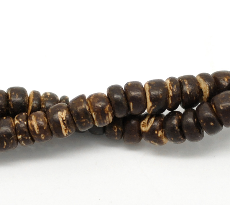 Picture of 4 Strands Natural Coconut Wood Column Loose Beads 5mm Dia. 40cm long