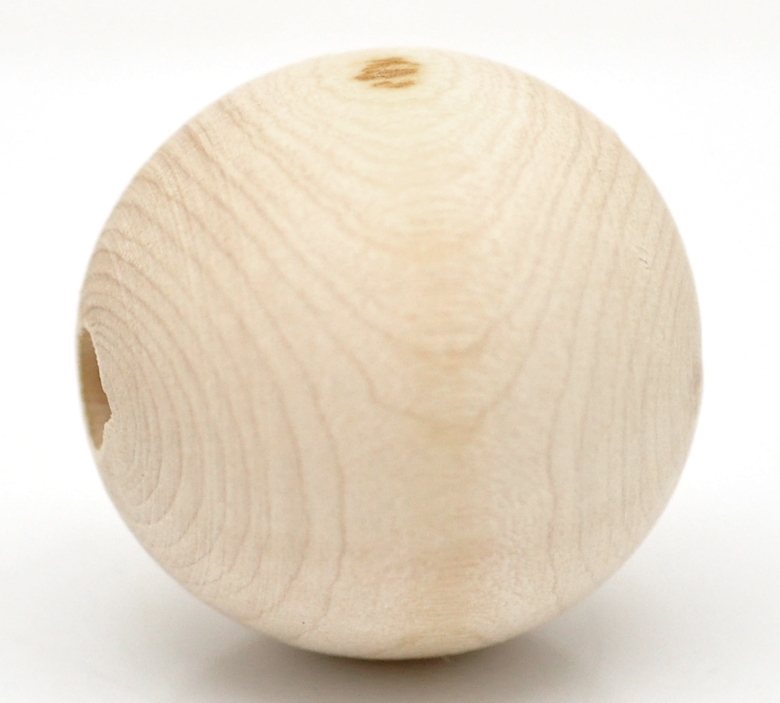 Image de 20 Perles en bois rond nature 30mm Dia.