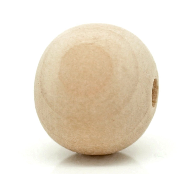 Picture of 100PCs Natural Ball Wood Spacer Beads 14x13mm