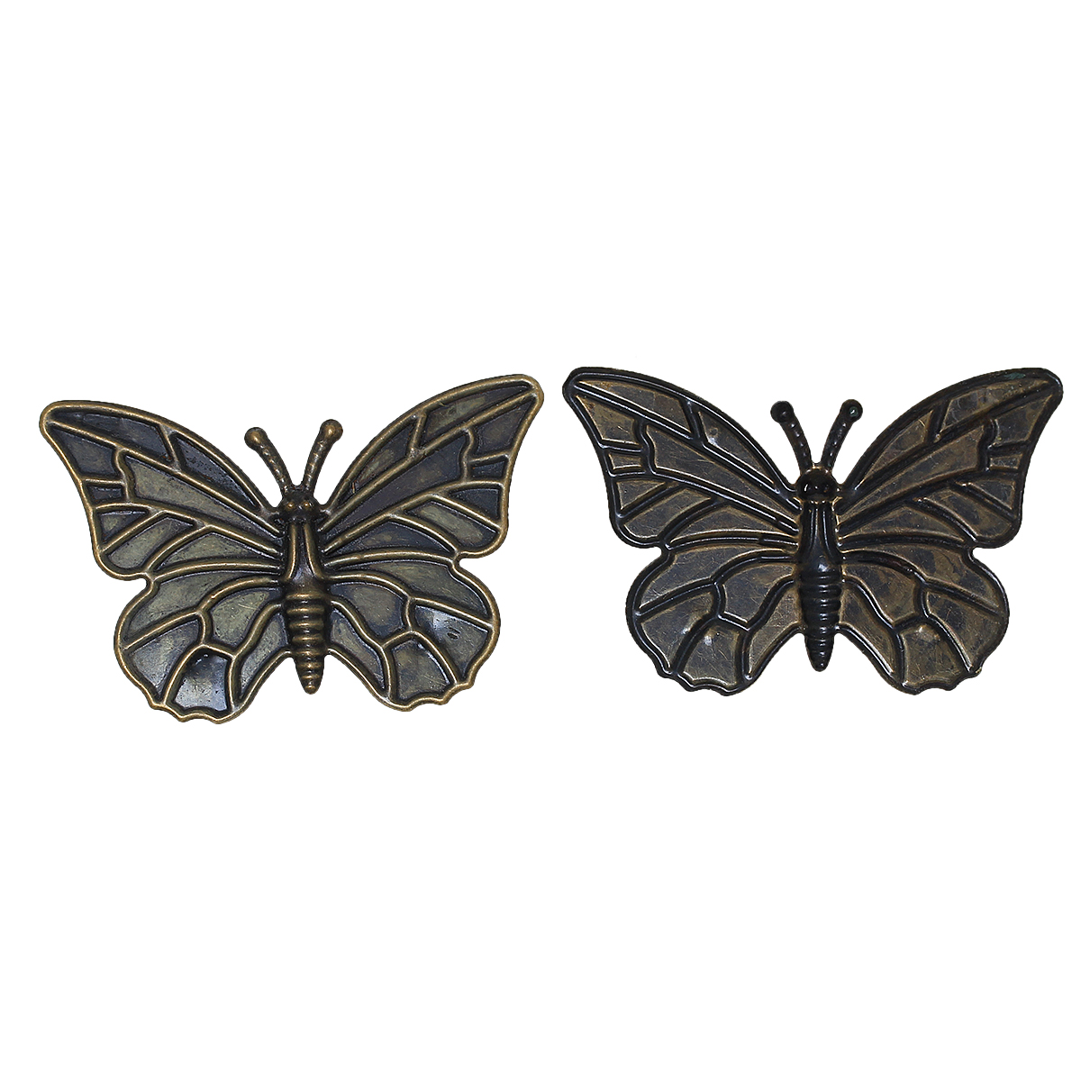 Picture of 30PCs Antique Bronze Filigree Butterfly Embellishments Findings 6x4cm(2-3/8"x1-5/8")
