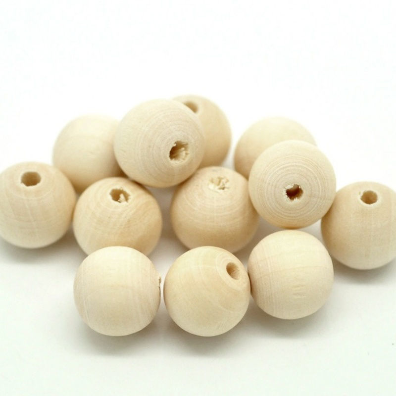 Изображение Деревянные Бусины Круглые, Естественный цвет 12мм x 12мм, 2.8мм, 2000 ШТ