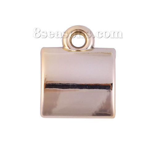 Imagen de Fianza bufanda Acrílico de Cilíndrico , Oro Color de Rosa Claro 24mm x 19mm, 20 Unidades