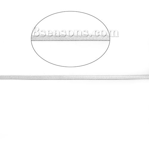 Imagen de Acero Inoxidable Cadena Serpiente Tono de Plata 2.5mm, 3 M