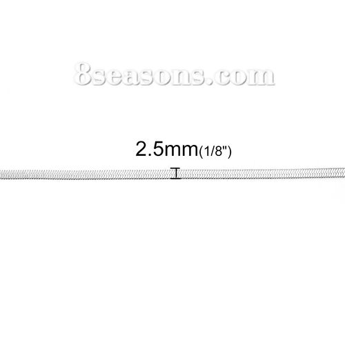Imagen de Acero Inoxidable Cadena Serpiente Tono de Plata 2.5mm, 3 M