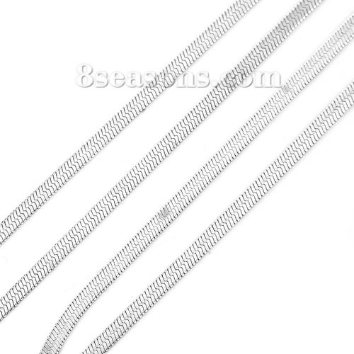 Imagen de Acero Inoxidable Cadena Serpiente Tono de Plata 2.5mm, 3 M