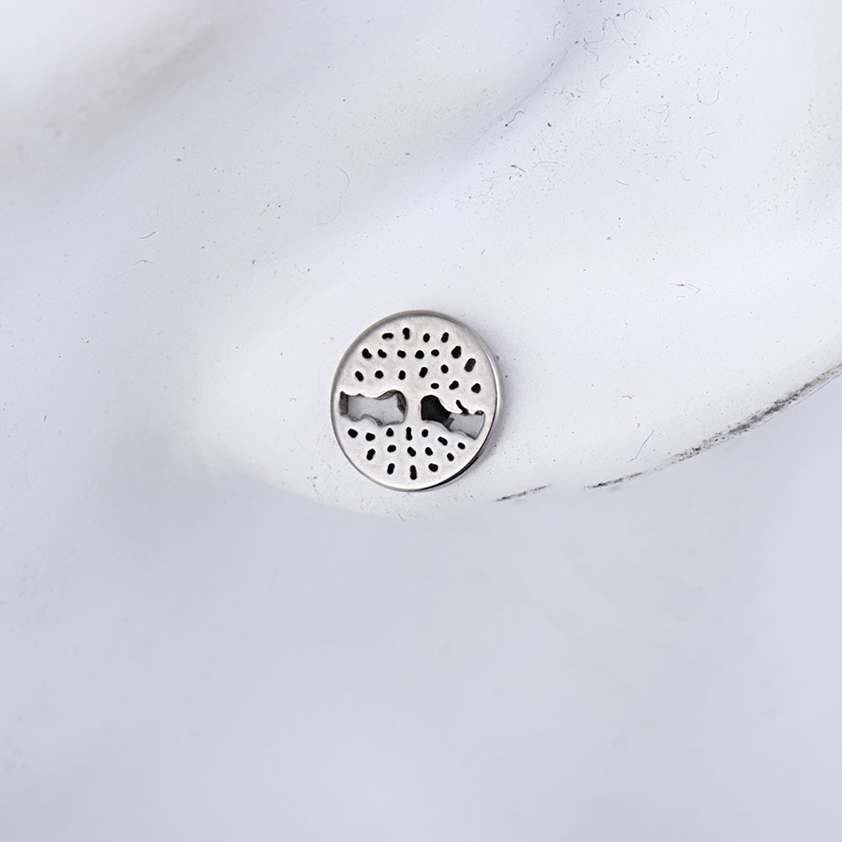 Imagen de 304 Acero Inoxidable Pendientes Tono de Plata Ronda 9mm Dia., Post/ Wire Size: (21 gauge), 1 Par