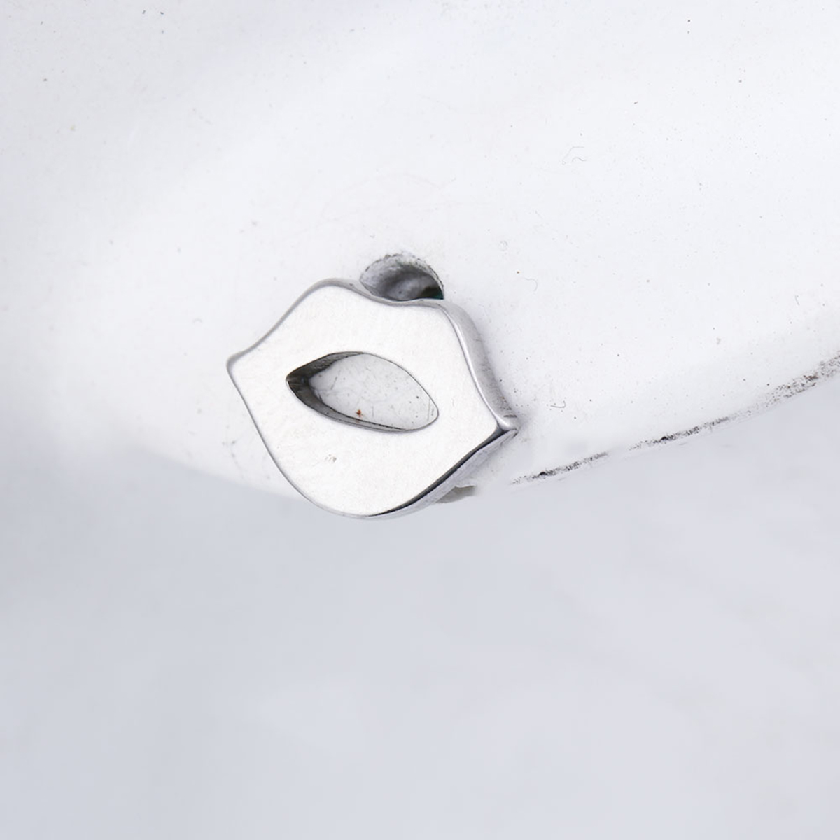 Imagen de 304 Acero Inoxidable Pendientes Tono de Plata Labios 10mm x 7mm, Post/ Wire Size: (21 gauge), 1 Par