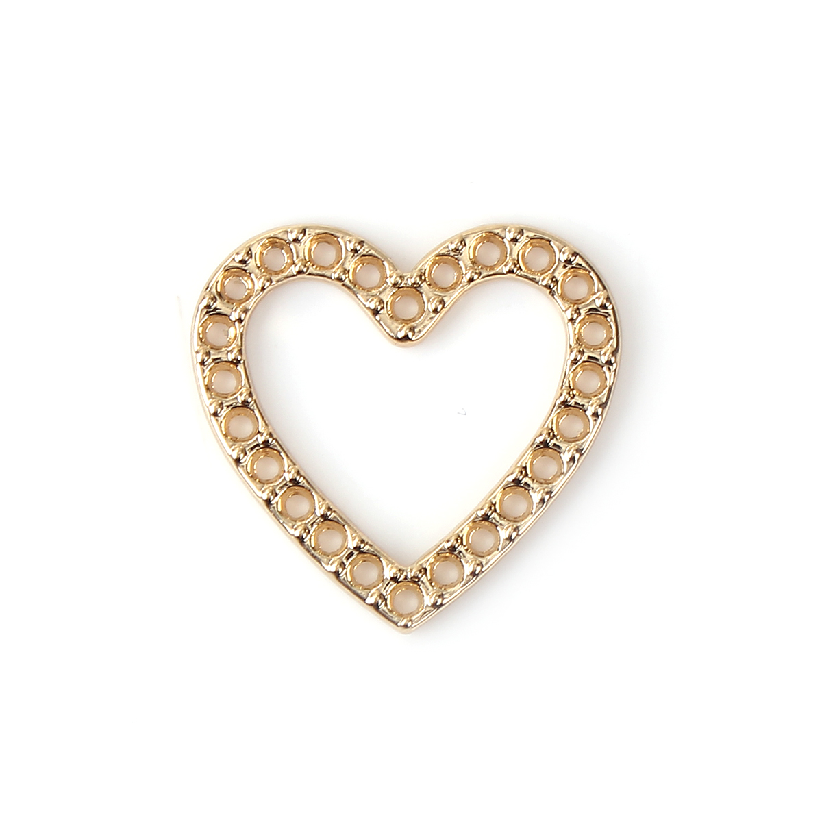 Picture of Zinc Based Alloy Connectors Heart Gold Plated Hollow 20mm x 20mm, 10 PCs