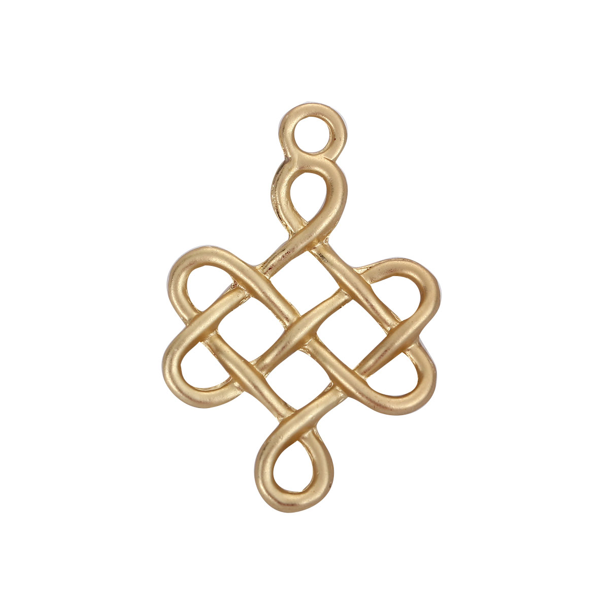 Picture of Zinc Based Alloy Charms Celtic Knot Matt Gold 28mm(1 1/8") x 18mm( 6/8"), 10 PCs