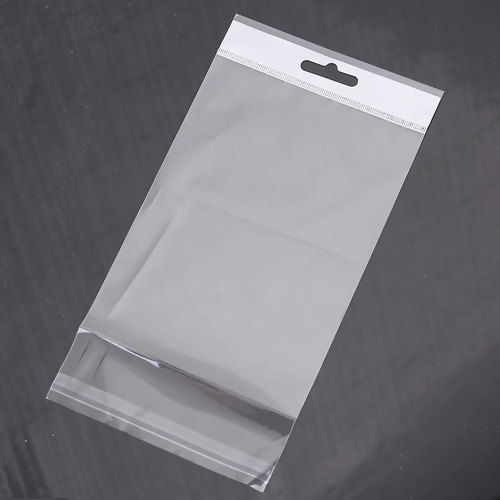 Bild von ABS Plastik Selbstklebende Beutel Rechteck Transparent (Verfügbar Raum: 14.5cmx11.2cm) 21cm x 11.2cm, 200 Stück