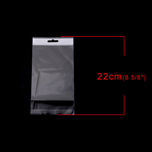Bild von ABS Plastik Selbstklebende Beutel Rechteck Transparent (Verfügbar Raum: 14.5cmx11.2cm) 21cm x 11.2cm, 200 Stück