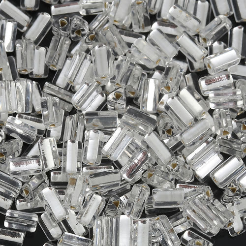 Imagen de (Czech Import) Vidrio Cuentas Transparente Aprox 7mm x 4mm, Agujero: Aprox 0.8mm x0.8mm, 20 Gramos (Aprox 8 PCs/Gramo)