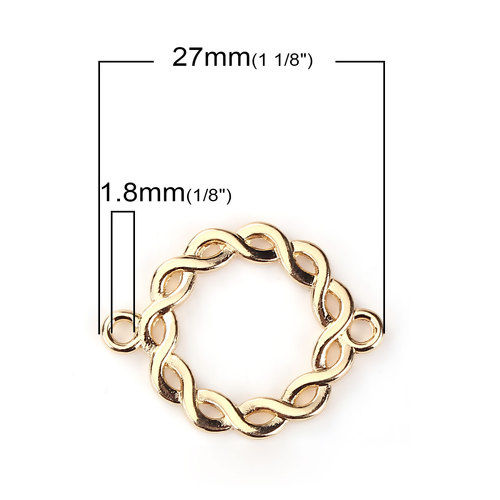 Picture of Zinc Based Alloy Connectors Circle Ring Gold Plated 27mm x 21mm, 20 PCs