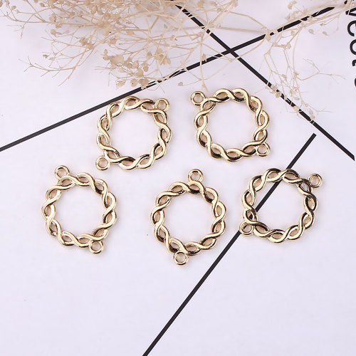 Picture of Zinc Based Alloy Connectors Circle Ring Gold Plated 27mm x 21mm, 20 PCs