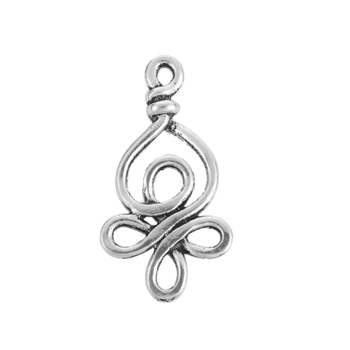 Picture of Zinc Based Alloy Charms Celtic Knot Antique Silver Color 28mm x 15mm, 4 PCs