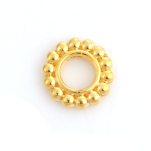 Picture of Zinc Based Alloy Spacer Beads Christmas Snowflake Gold Plated About 10mm Dia, Hole: Approx 4.5mm, 100 PCs