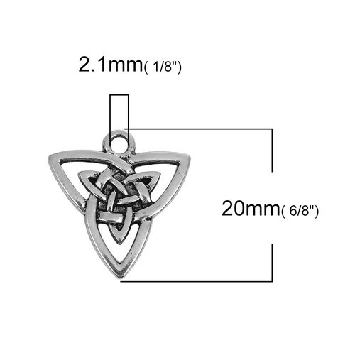 Picture of Zinc Based Alloy Charms Celtic Knot Antique Silver Color 20mm( 6/8") x 19mm( 6/8"), 30 PCs