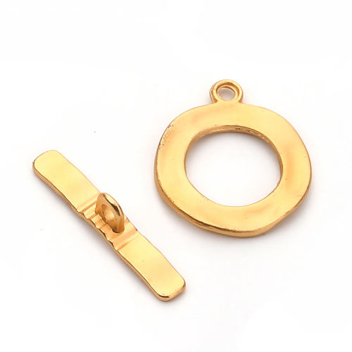 Imagen de Cierres de Palanca Zamak de Irregular , Oro Mate y Anillo 30mm x 7mm 27mm x 23mm, 5 Juegos