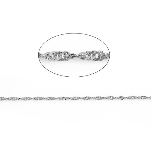 Изображение Iron Based Alloy Braided Rope Chain Findings Silver Tone 2.4mm( 1/8"), 10 M