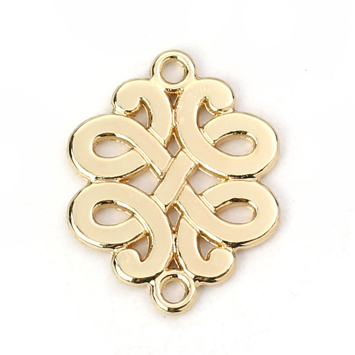 Imagen de Zamak Conectores Nudo Chapado en Oro 17mm x 14mm, 20 Unidades