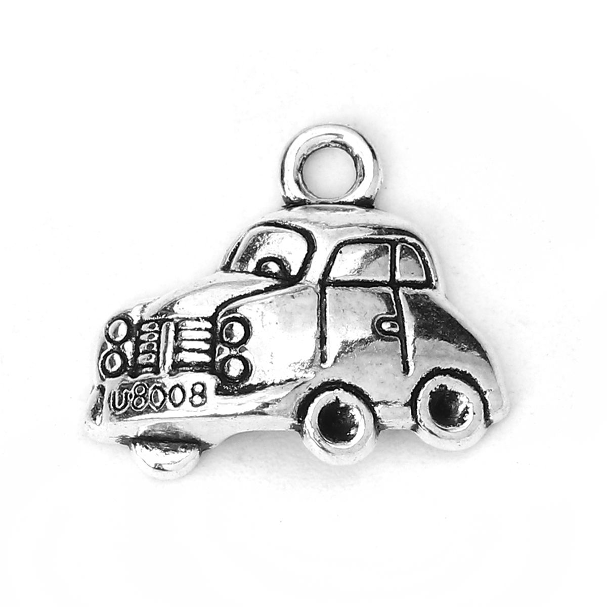 Picture of Zinc Based Alloy Travel Charms Car Antique Silver Color 20mm( 6/8") x 17mm( 5/8"), 30 PCs