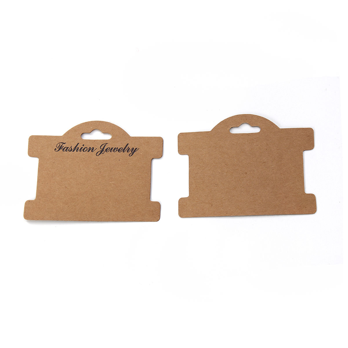 Picture of Paper Jewelry Display Card Rectangle Brown Message " FASHION JEWELRY " 95mm(3 6/8") x 75mm(3"), 100 Sheets