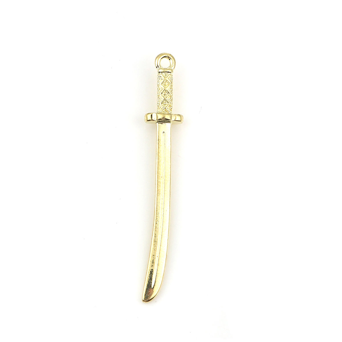 Imagen de Zamak 3D Colgantes Espada KC Dorado 50mm x 8mm, 20 Unidades